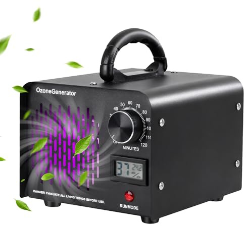Drepint Generatore di Ozono, Ozonizzatore per Ambienti 80000mg/h, Purificatore d'Aria Deodorante per 300㎡, Timer 120 Min, Macchina Ozono Alta Capacità O3, Ozonizzatore per Casa Ambienti, Auto, Uffici