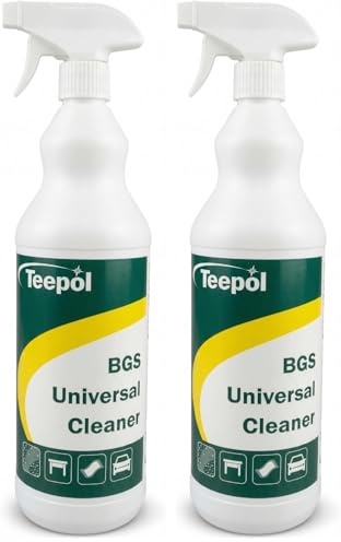 Teepol BGS Universal Cleaner – Multipurpose Carpet and Upholstery Cleaner Spray - Stain Remover for Hard Surfaces, Upholstery, and Fabric Sofas, Non-Perfumed, 1L (Pack of 2)
