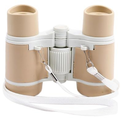 QUXVUIS 4x30 Hochleistungs Fernglas für Kinder. Leichtes, unterhaltsames Lernspielzeug für Outdoor Abenteuer und Vogelbeobachtung, Leichter Kaffee, 8.8 x 11 x 4 cm