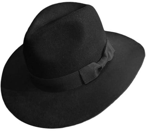 XuQiZZpp Woolen Flat Top Fedoras Hat for Adult Stage Hat Theme Party Masquerades Hat Costume Role Play Party Hat