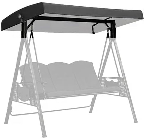 Hollywoodschaukel Ersatzdach Universal,Dach für Hollywoodschaukel 3 Sitzer Wasserdicht,Oxford-Stoff Zum Uv-Schutz Hollywoodschaukel Dach 190x120,Schwarz