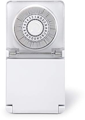 conecto Mechanische Zeitschaltuhr für Steckdose | Innen- und Außenbereich (Indoor/Outdoor) | Schieberegler für Zeitangabe | 24 Stunden Timer | Schutzklasse IP44 |Kinderschutz | 3500W | weiß