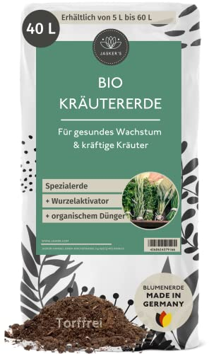 Kräutererde Bio 40 L | Lockere Erde für Kräuterpflanzen Mit Wurzelaktivator | Kräuter Erde Für Aromatische Kräuterpflanzen