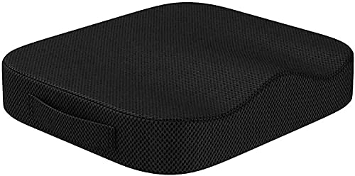 Autositzkissen für Autositz, Fahrersitz, Büro, Sweet Home Kollektion, Memory-Schaum, Wabenmuster, einfarbig, rutschfest Schwarz