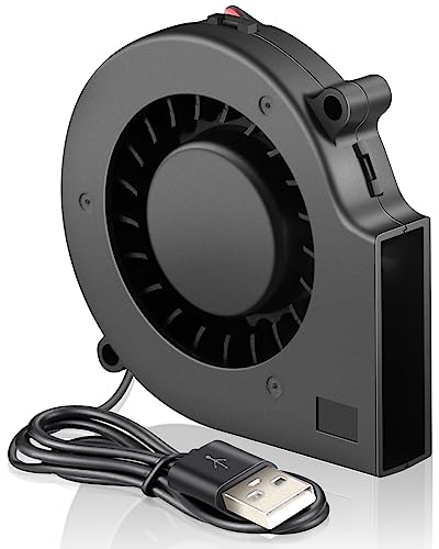 Wathai 75mm x 15mm USB Cooling Fan 5V DC Brushless Turbo Small Computer Case Blower Fan for Cooling Electronics, Hard Hat, Helmet, and DIY Projects