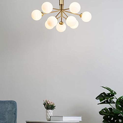 Kosilum – Elegante Deckenleuchte Gold mit 9 Kugeln – Audrey – Licht warmweiß Beleuchtung Wohnzimmer Schlafzimmer Küche Flur – 300 lm x 9 – G9 – IP20