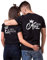 Couple T-Shirt Her Queen His King Partner-T-Shirt Damen und Herren Couple-Shirt Geschenk für Verliebte 1 Stück (Schwarz-King, L)