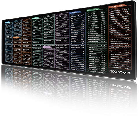 excovip Large Gaming Mouse Pad, Long XXL Mousepad, Shortcut Mouse Pad, Extended Computer Mouse Pad/Desk Mat with Stitched Edges for Gamer, Office, Home (35.4x15.7in)