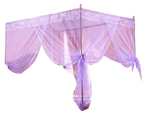 Moskitonetz, Romantisches Princess Lace Canopy Moskitonetz Kein Rahmen Für Twin Full Queen King Bett Lila Königin