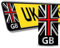 SkinoEu® 2 x Vinyl GB Badge Car Number Plate Silver Self-Adhesive Stickers Union Jack UK Decals QV 45
