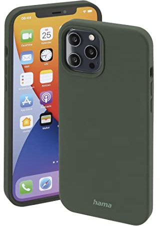 Hama Hülle für Apple iPhone 12 Pro Max kompatibel mit MagSafe (Magnetische Hülle für induktives Laden, Handyhülle schützt vor Stößen, Kratzern und Schmutz, seidig Mattes Case aus robustem TPU) grün