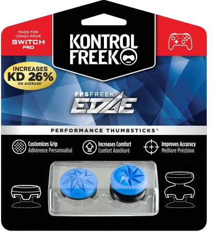 KontrolFreek FPS Freek Edge für Nintendo Switch Pro Controller | Performance Thumbsticks | 1 High Rise Convex | 1 Low-Rise Convex | Bl