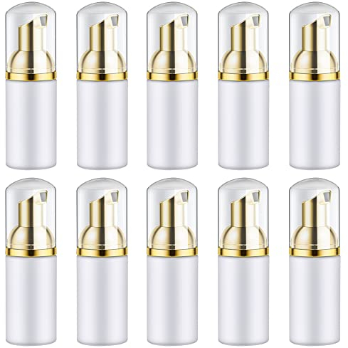 Tiamu 10PCS 30ML Plastic Foaming Pump, Empty Soap Mousses Liquid Dispenser, Shampoo Lotion Bottling Foam Bottles for Refillable Travel Liquid, Body Wash, Eyelash Shampoo