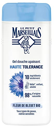 Le Petit Marseillais, Soothing Shower Gel, High Tolerance, Cornflower Blossom, Organic (400ml Bottle) 98% Natural Ingredients, For All Skin Types, Including Sensitive Skin