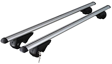 Menabo Dachträger kompatibel mit Dacia Sandero Stepway 2013-2020 90kg TÜV Aluminium Grau 2X