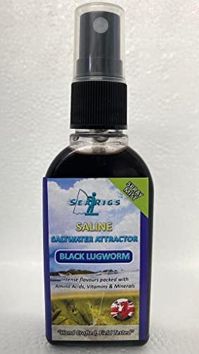Sea Fishing BLACK LUGWORM Bait Spray For Cod, Bass, Conger, Smooth hound, Plaice, Flounder