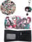 Forhome Slayer Merch Geschenkset, Slayer Geldbörse, Schlüsselanhänger, Aufkleber für japanische Anime Fans