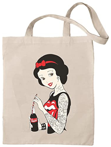 rainUP Bolsa Princesas Punk Rock Tatuajes Algodón Ecológico - Tote Bag (Blancanieves)