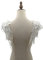 Duories 1 Paar 3D Stickerei Spitze Bestickte Flügel Applikation DIY Kleidung Zubehör Mehrfarbig Spitzenmotive Patches Polyester Nähen Handwerk Zubehör,Ideal für Hochzeit Braut Ballkleid,31x11cm,Weiß