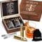 Whiskey Stones & Glasses Gift Set for Dad from Daughter Son Wife, 2 Whiskey Glasses and 6 Chilling Stone Gifts for Men Daddy Grandad Step Dad, Whisky Gifts for Fathers Day