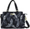 Anuschka Satchel mit Fächern - Wanderlust Kollektion - Nylonstoff mit Leader Trim und Kunstdruck