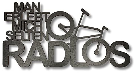 Schriftzug aus Holz man erlebt mich selten radlos Holzschild zum Aufkleben Fahrradliebhaber Spruch Deko Wandkunst Wandbild E-Bike Tour de France Geschenkidee