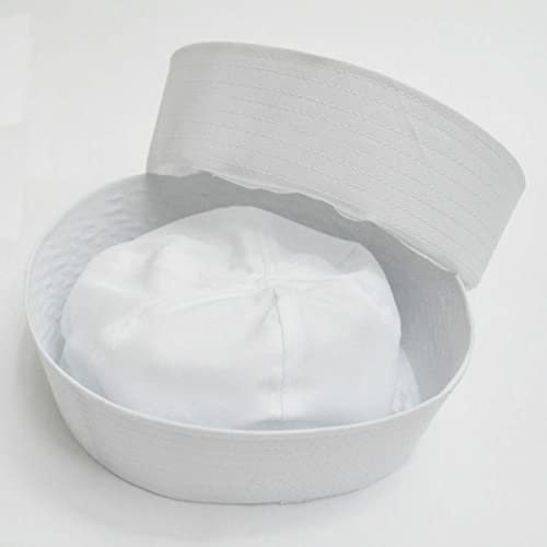 MOUDOAUER Weiße Mütze aus Polyester, Motiv: Doughboy, Marineblau, US-Segler, Angeln, Marine, Popeye, Herren, Damen, Kostüm, Hut, Kappe, Zubehör