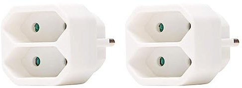 Kopp Euro 2-Fach Stecker mit Kindersicherung, Weiß (Packung mit 2)