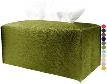 Rechteckige Taschentuchbox-Abdeckung, Grün – normale Größe, Leder, rechteckige Taschentuchbox-Abdeckung [Jesmini] Kunstleder-Tücherbox-Halter, lang für normale rechteckige Kosmetiktücherbox