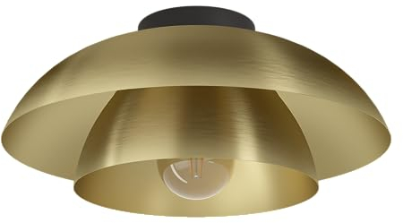 EGLO Deckenlampe Cenciara, elegante Deckenleuchte, Wohnzimmerlampe aus Metall in Messing, Aufbaulampe für Wohnzimmer und Schlafzimmer, Lampe mit E27 Fassung, Ø 40 cm