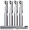 HUHAO Lot de 5 fraises à défoncer en spirale en aluminium - Tige de 6,35 mm - Diamètre de coupe - En carbure massif - Pour aluminium, plastique, acrylique, PVC, MDF, bois