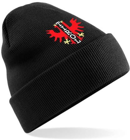 Beanie bestickt mit Tiroler Adler und Wunschtext Unisex Wintermütze als Geschenk für Tirol-Fans und Liebhaber