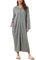 cheibear Damen Robe mit Reißverschluss vorne und Kapuze Hauskleid Nachthemd Hausmantel Kapuzenpullover langer Loungewear Bademantel Dunkel grau L