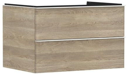 hansgrohe Xelu Q Waschtischunterschrank, 780x550, 2 Schubkästen, für Konsolen mit Aufsatzwaschtisch, 5407, Farbe: Möbel Eiche Natur/Griff Mattweiß