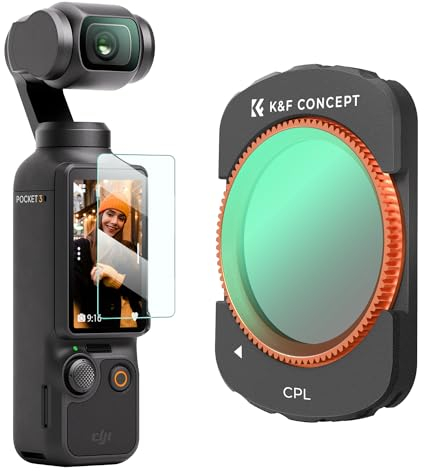 K&F Concept Filtros Magnéticos Polarizador CPL Compatible con dji Osmo Pocket 3 Creator Combo (Aluminio)