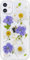 Abbery for iPhone 11 Case Clear with White Purple Pressed Flower Design Cute Sparkly Real Dried Floral Daisy Aesthetic Protective Shockproof Women Girls Phone Cover for iPhone 11 (Purple White)