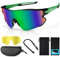Odoland Polarisierte Fahrradbrille, Sport-Sonnenbrille, UV 400, mit austauschbarer Nachtsicht, Gläser für Fahrrad, Angeln, Laufen, Herren, Damen und Jugendliche, Grün