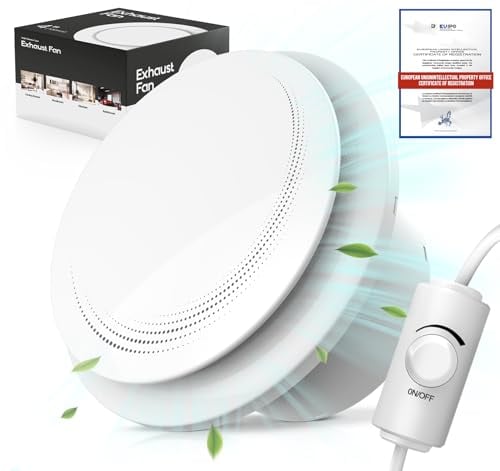 SLUELI Aspiratore Bagno 100mm con Interruttore Rotativo Regolabile Infinitamente, Aggiornato Potente e Silenzioso Ventola Aspirazione, Facile Installare Finestre Soffitto Parete Bagno Cucina Garage