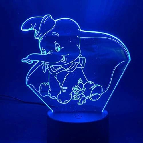 ItoNC 3D Dumbo Farbwechsel Innendekoration Kinder Mädchen Jungen Kind Geschenk 3D Elefant Nachttisch Baby Schlaf