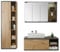 Stella Trading Nathan Badezimmermöbel Set in Artisan Eiche, Beton Optik - Modernes Badmöbel Set 3-teilig bestehend aus Hochschrank, WBU inkl. Waschbecken & Spiegelschrank - 180 x 190 x 53 cm (B/H/T)