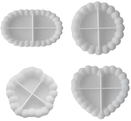 4 Stück Untersetzerform Epoxidharz Silikonform Tablett - DIY Untersetzer Silikonform Gießformen Tablett - Bubble Epoxidharz Resin Silikon Tablett Silikonformen Teller Für Teetablett Schmuckteller