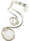 Ear Cuff Vortex mit echtem Mondstein Kupferdraht versilbert Ohrklemme Ohrschmuck Ohrmanschette kein Piercing (Linke Seite/Linkes Ohr)