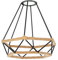 ledscom.de Käfig Lampenschirm mit Hanfseil, Diamant, schwarz, 200mm Ø