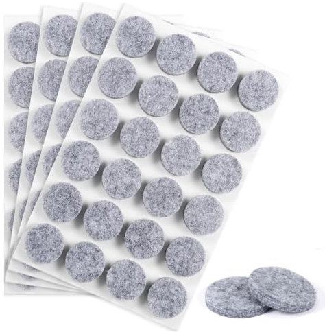 moinkerin 96 Stücke Filzgleiter Selbstklebend 20mm filzgleiter für stühle 5mm Dicke Möbel Filzgleiter für Möbelfüße Stuhlbeine, Hartholzböden (Grau, 20mm)