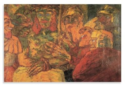 QINGYUAN Poster mit Emile Nolde, die Verspottung Christi, Bild, Druck, Leinwand, Poster, Wandkunst, moderne Wohnkunstwerke, 40 x 60 cm