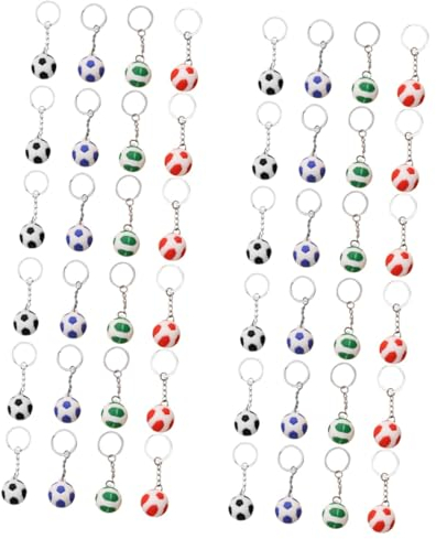 VALICLUD 48stücke Teiliges Fußball Schlüsselanhänger Bunte Sport Schlüsselringe Für Partys Dekoration Und Für Fußballfans Für Taschen Rucksäcke Und Mehr