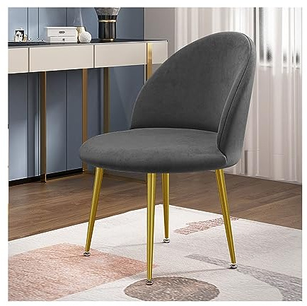 Mswborml Samt Stuhl Schonbezug mit Runder Rückenlehne, Antirutsch Esszimmerstuhl Bezug Abnehmbar, Weich Stuhlbezug Stretch Ohne Armlehne, Waschbar Stretchbezug Sessel für Küche, Esszimmer,F,2PCS