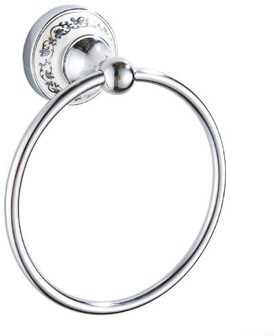 Zilimontt Blauer und weißer Porzellan-Handtuchring, rostbeständiger Edelstahl-Handtuchring, Badezimmer-Zubehör, Wand-Handtuchring, einfacher runder Handtuchhalter