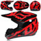 SMTSEC Motorradhelm Cross Damen Herren Full Face MTB Helm DOT/ECE-Zertifizierter Mit Schutzbrillen Maske Handschuhe Downhill Helm Mopedhelm Schutzhelm Für Cruiser Chopper,Red/B-L