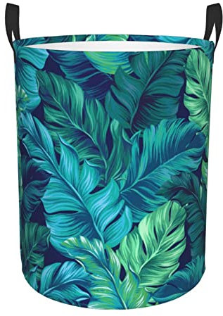 Panier à vêtements sales en feuilles de palmier tropicales à une seule couche, panier de rangement pour salon, chambre à coucher, usage quotidien